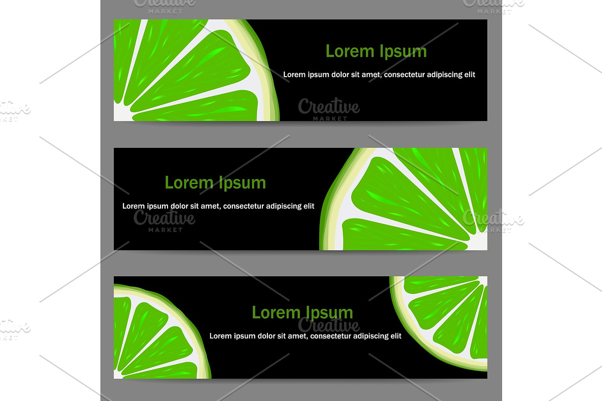 Set of banners with oranges in Textures - product preview 8