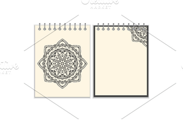 White cover notebook with handmade black pattern