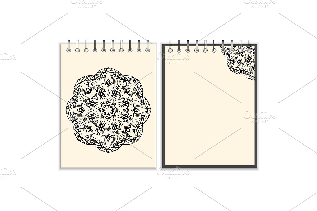 White cover notebook with handmade black pattern in Objects - product preview 8