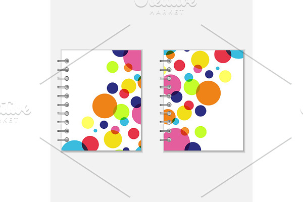 Notebook covers design with colorful circles