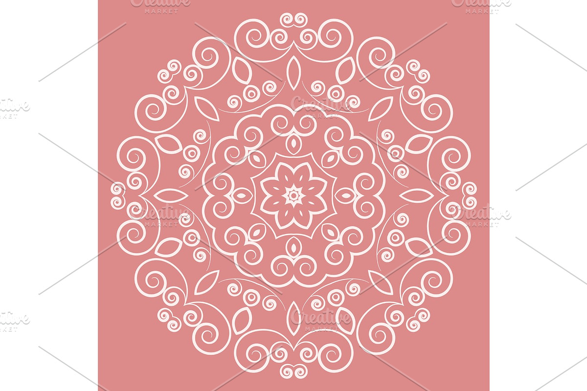 Round lacy white pattern on pink background in Textures - product preview 8