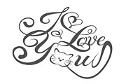 I love you, lettering  design vector