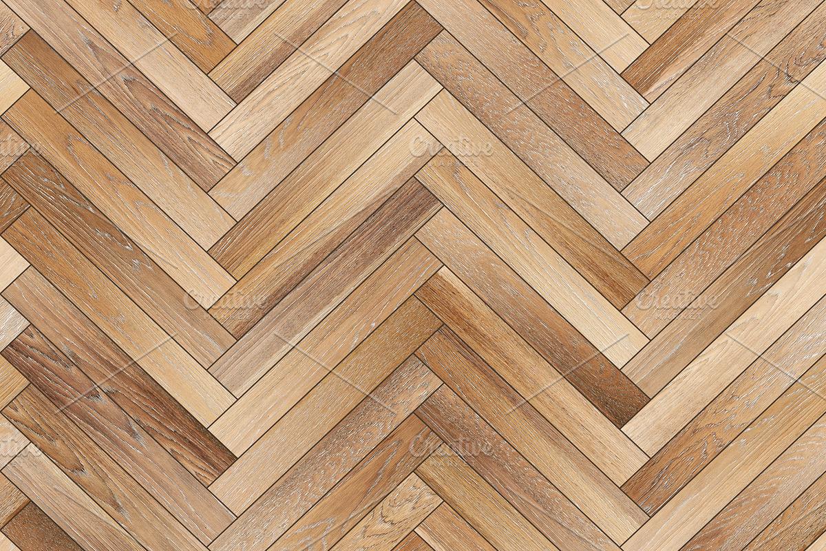 Seamless wood parquet texture (herringbone light brown) in Textures - product preview 8