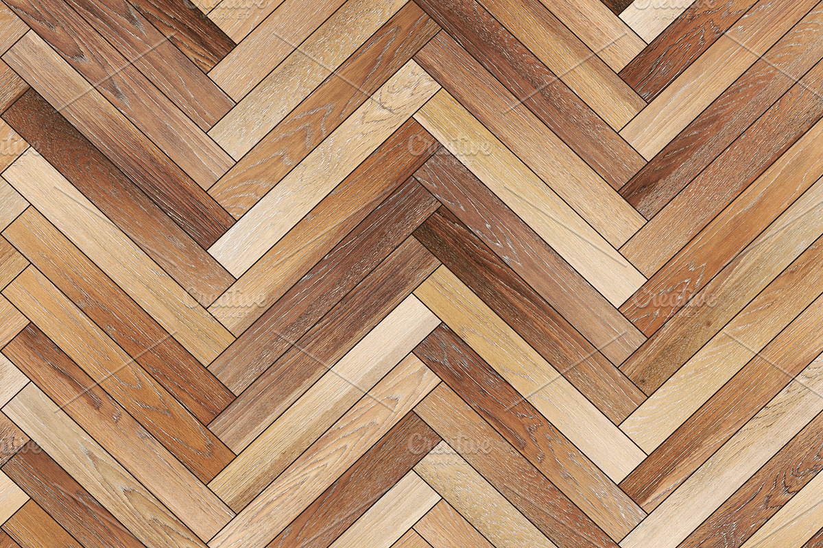 Seamless wood parquet texture (herringbone light brown) in Textures - product preview 8