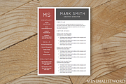Red Black Resume Template - MS Word