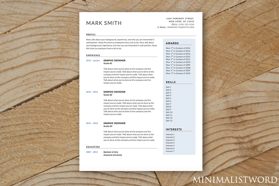 Blue Resume Template - MS Word