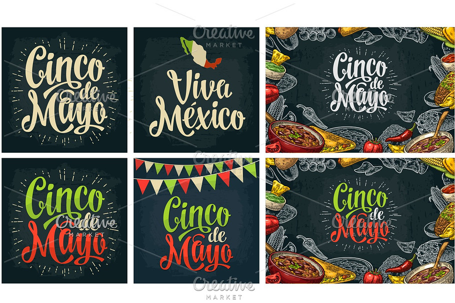 Cinco de Mayo. Engraving in Objects - product preview 8
