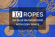 Ropes on blue background