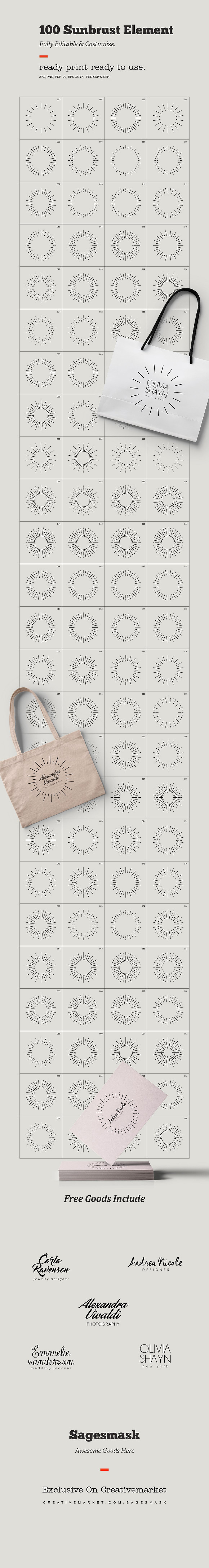 Sunburst Logo & Badge Element in Objects - product preview 1