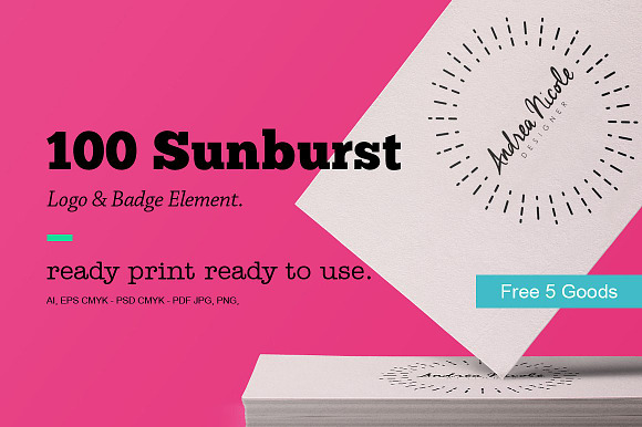Sunburst Logo & Badge Element in Objects - product preview 6