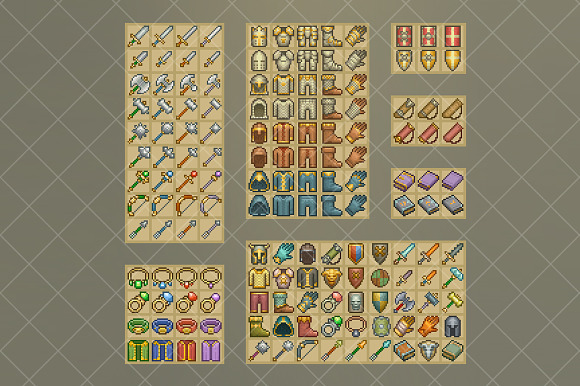 Pixel Art Inventory Icons - 16x16 in Game Icons - product preview 1