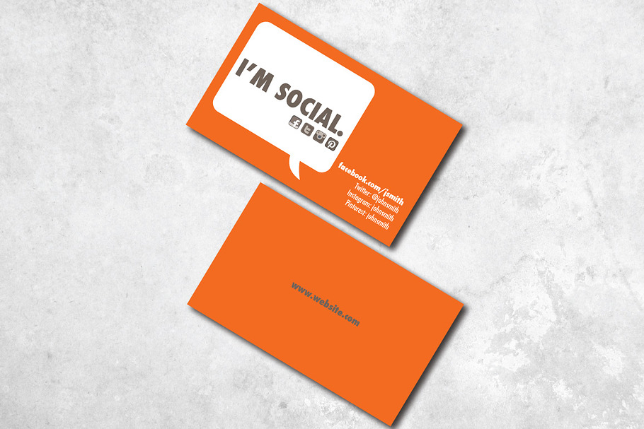 I'm Social Business Card in Business Card Templates - product preview 8