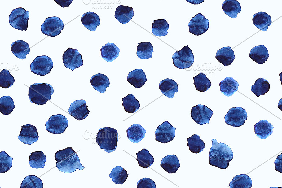 Blue watercolor dots pattern in Patterns - product preview 8