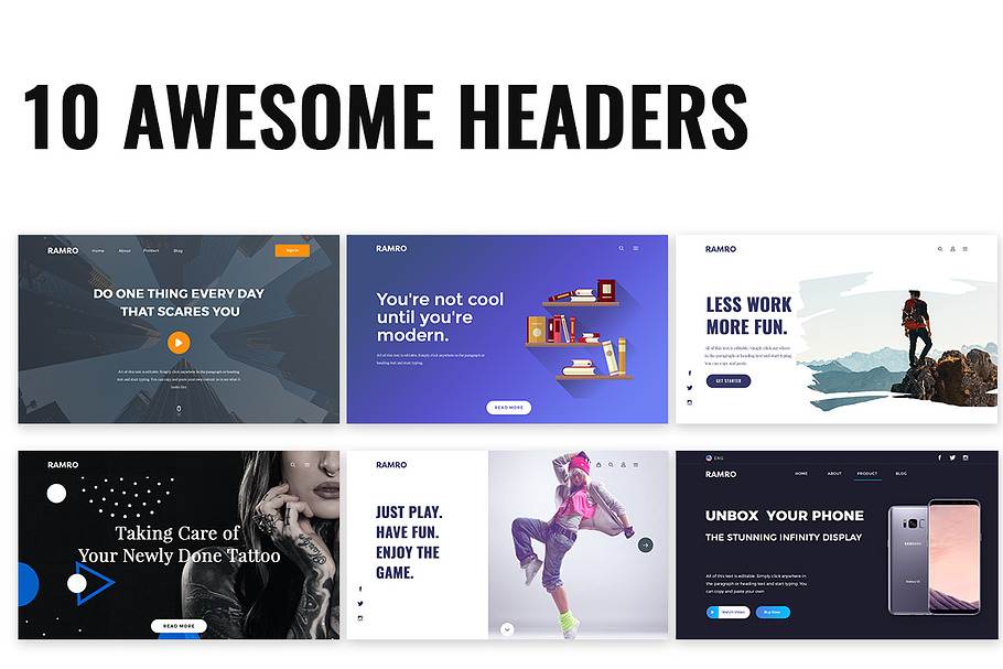 Ramro Web UI Kit - Header in UI Kits and Libraries - product preview 8