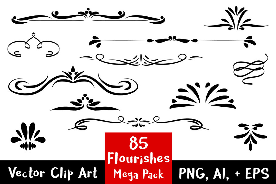 85 Flourishes- Clip Art Mega Pack