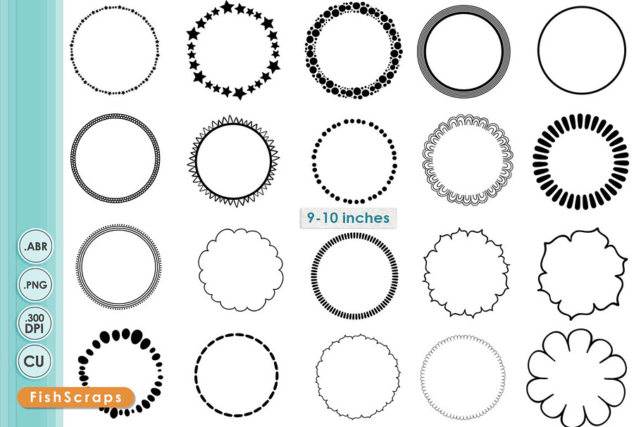 Simple Circle Border PNG Frames in Photoshop Brushes - product preview 8
