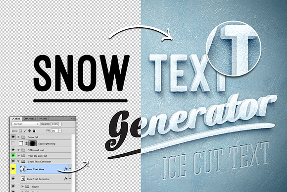 50% Off Snow Text Generator in Photoshop Layer Styles - product preview 1