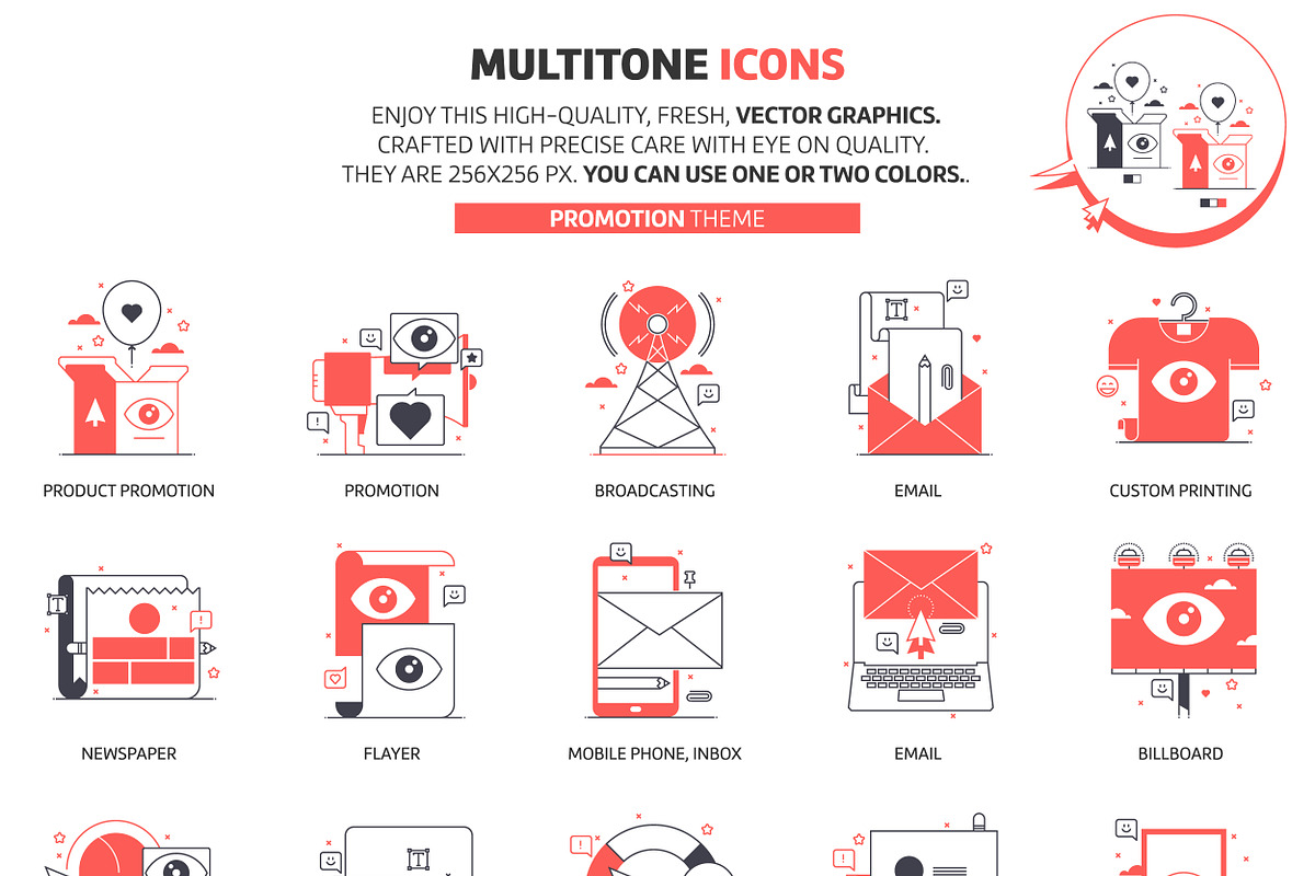 Multi tone icons, promotion theme in Graphics - product preview 8