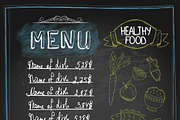 Chalkboard healthy food menu