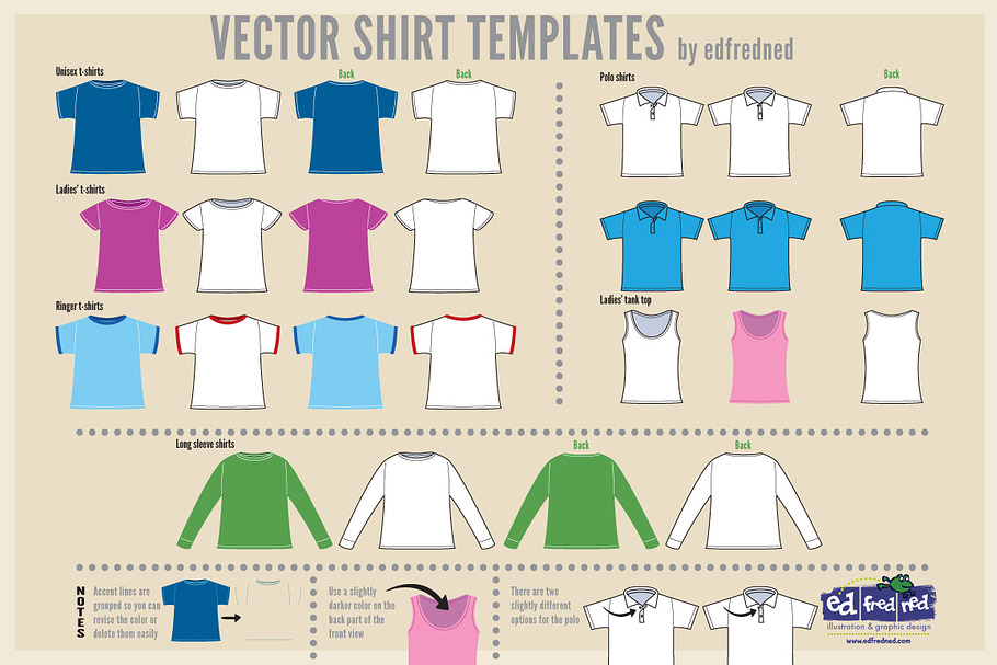 Vector Shirt Templates in Print Mockups - product preview 8