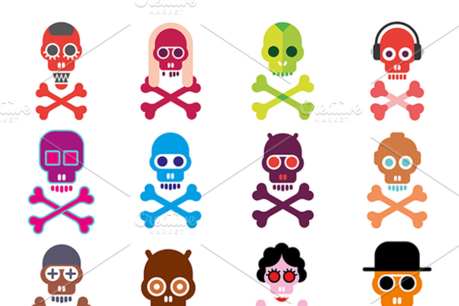 Skull - set of vector icons in Skull Icons - product preview 8
