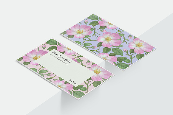 Pink Wild Rose PSD Business Card in Business Card Templates - product preview 1