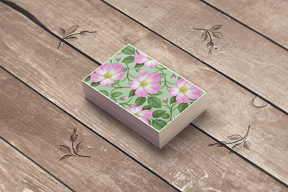 Pink Wild Rose PSD Business Card in Business Card Templates - product preview 2