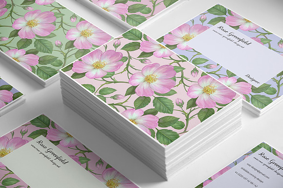 Pink Wild Rose PSD Business Card in Business Card Templates - product preview 3