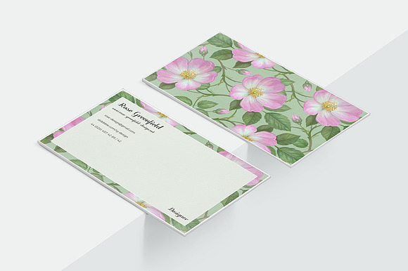 Pink Wild Rose PSD Business Card in Business Card Templates - product preview 4