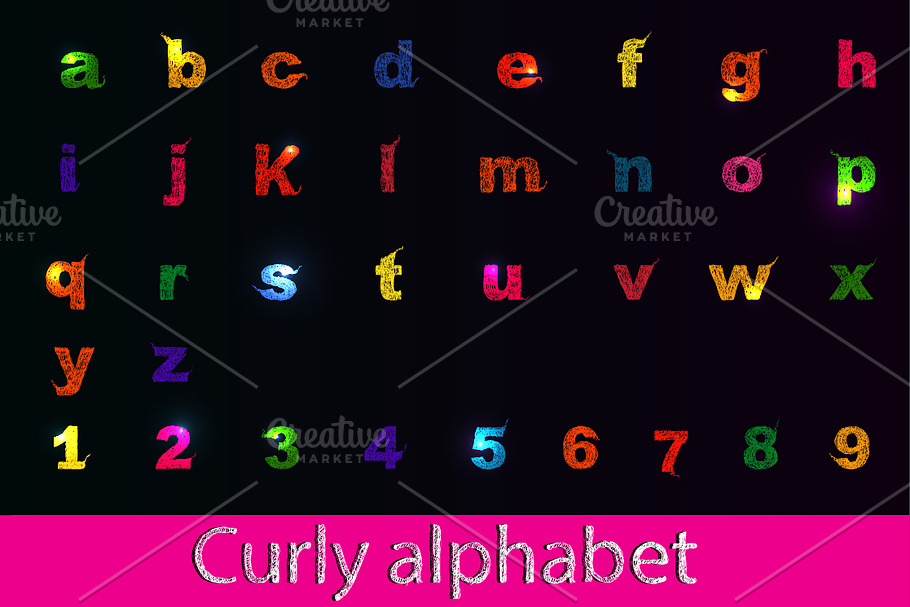 Curly alphabet + 1 decor element. in Illustrations - product preview 8