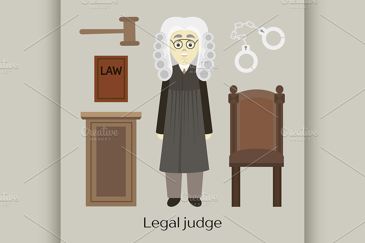 Hand drawn legal judge in Illustrations - product preview 8