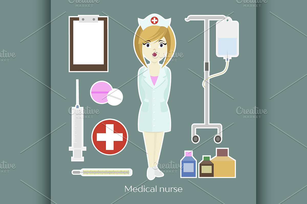 Medical doctor nurse girl in Illustrations - product preview 8