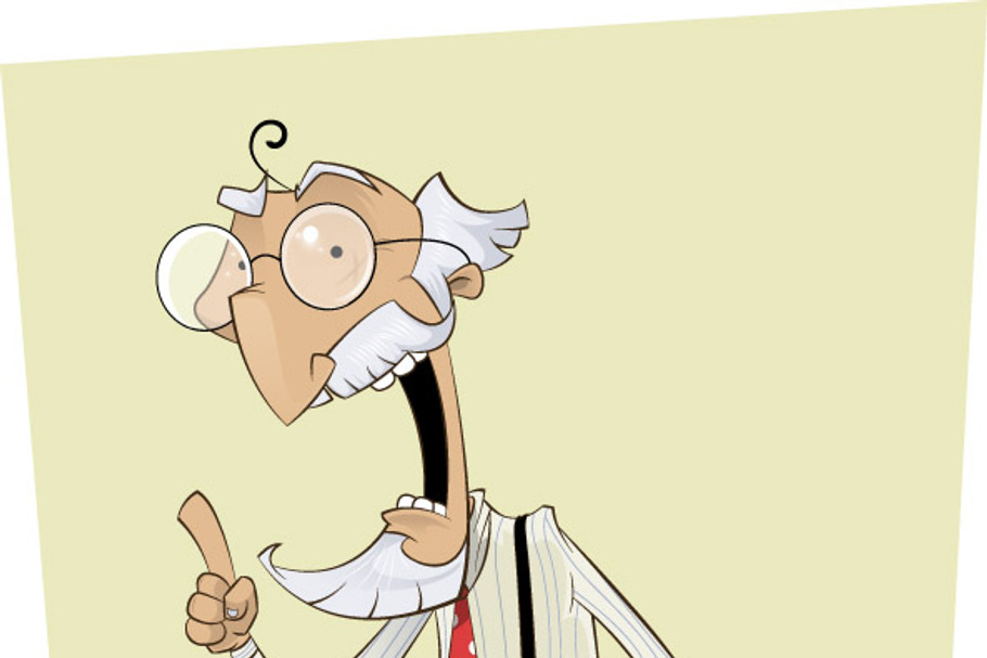 Fun cartoon grandfather in Illustrations - product preview 8