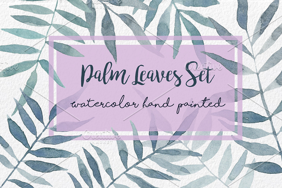 Palm Leaves watercolor hand painted