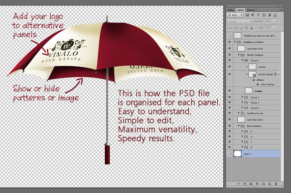 Umbrella for City, Golf or Beach in Product Mockups - product preview 3