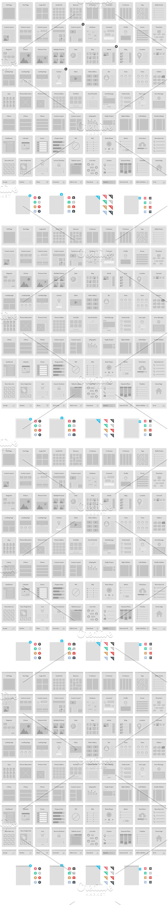 Website Wireframe Kit in Wireframe Kits - product preview 3