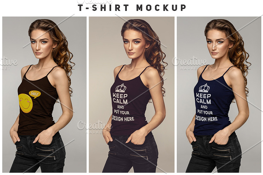 Woman T-shirt Mock-up#1 in Product Mockups - product preview 8