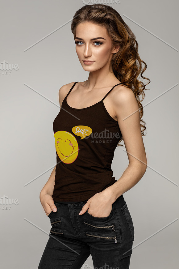 Woman T-shirt Mock-up#1 in Product Mockups - product preview 1