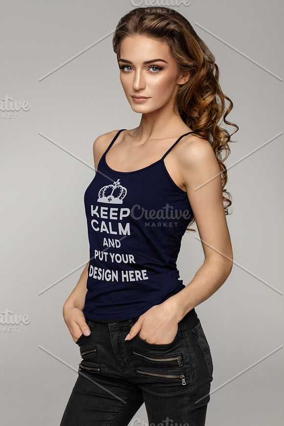 Woman T-shirt Mock-up#1 in Product Mockups - product preview 2