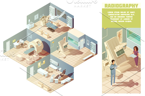 Hospital Isometric Set in Product Mockups - product preview 1