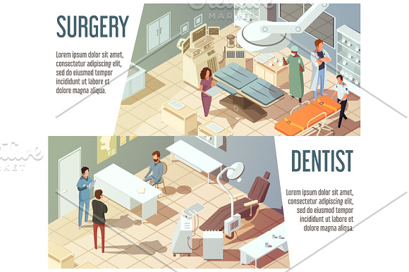 Hospital Isometric Set in Product Mockups - product preview 3