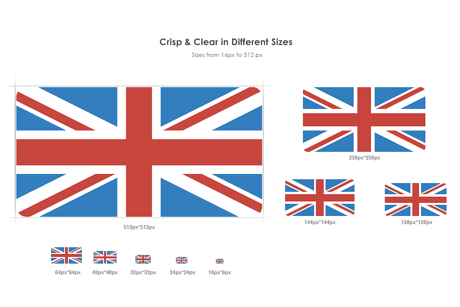 Flat Rectangular World Flag Icon Set
