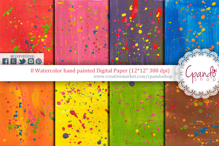 Brushstroke acrylic texture digital  in Patterns - product preview 8