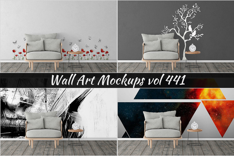 Wall Mockup - Sticker Mockup Vol 441 in Print Mockups - product preview 8