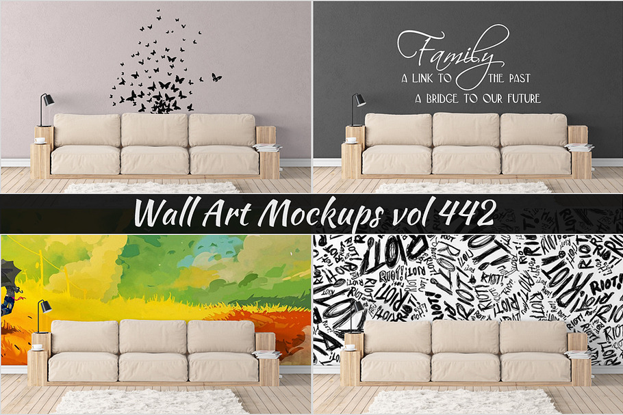 Wall Mockup - Sticker Mockup Vol 442 in Print Mockups - product preview 8