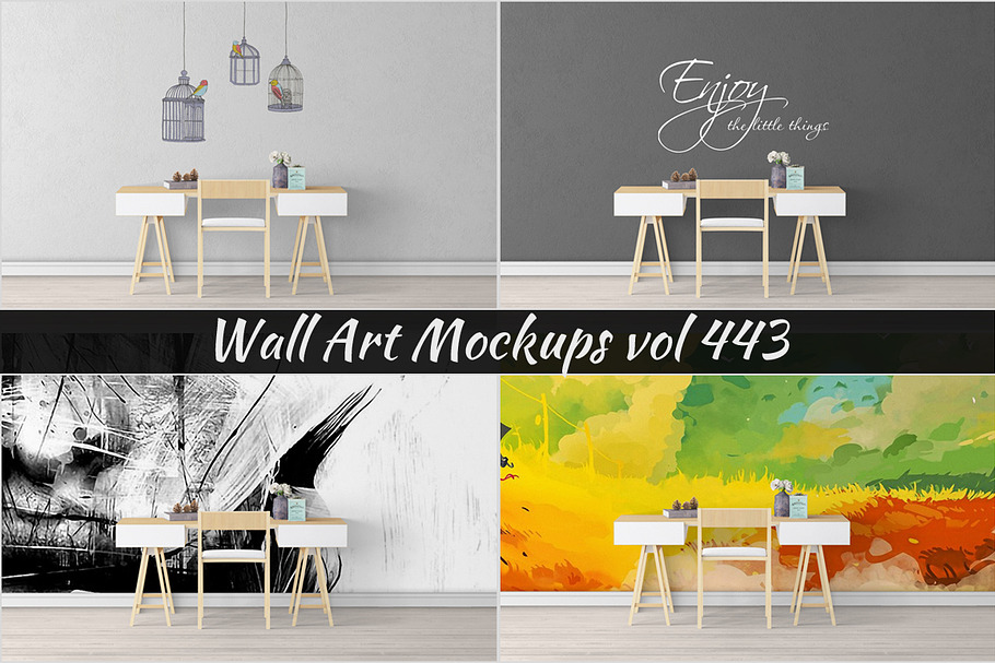 Wall Mockup - Sticker Mockup Vol 443 in Print Mockups - product preview 8