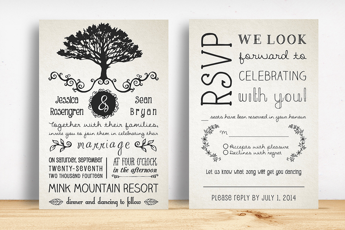 Rustic Wedding Invitation Pack in Wedding Templates - product preview 8