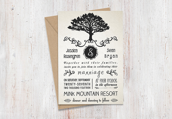Rustic Wedding Invitation Pack in Wedding Templates - product preview 1
