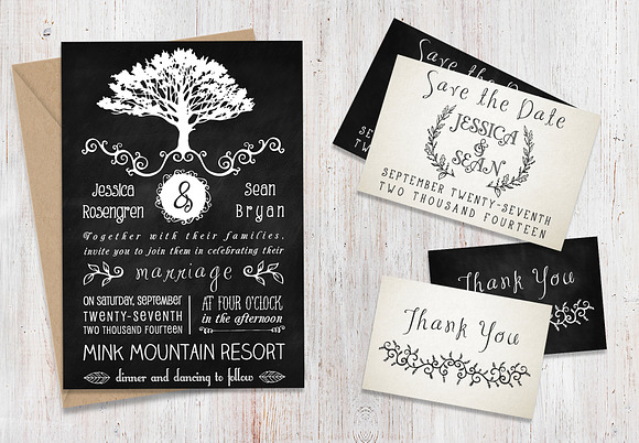 Rustic Wedding Invitation Pack in Wedding Templates - product preview 2
