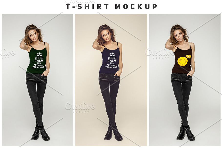 Woman T-shirt Mock-up#4 in Product Mockups - product preview 8